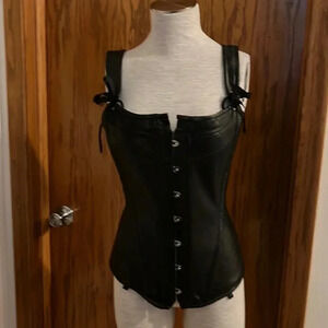Alter Ego Genuine Leather Metal Boned Corset Renaissance Goth 24”